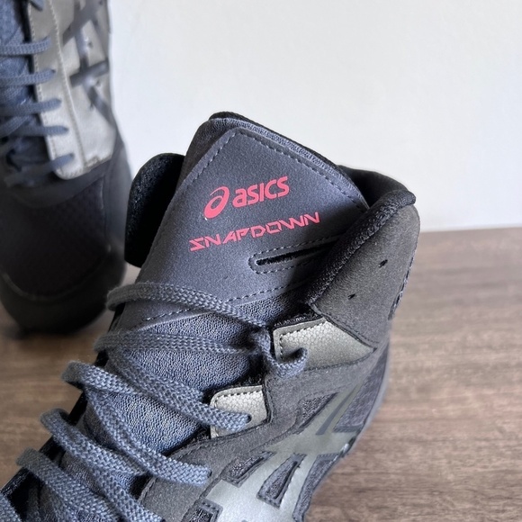 ASICS Men’s Snapdown 3 Black Gunmetal Wrestling Shoe Size 13 #B1555 main image 9